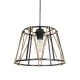 GloboStar® JUTE 203-0090 Μοντέρνο Κρεμαστό Φωτιστικό Σχοινί Μονόφωτο 1 x E27 IP20 Μαύρο Πλαστικό με Μπεζ Σχοινί - Μ30 x Π30 x Υ23cm