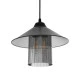 GloboStar® Promo 203-0089 Μοντέρνο Κρεμαστό Φωτιστικό Καμπάνα Μονόφωτο 1 x E27 IP20 Μαύρο Πλαστικό - Μ25.5 x Π25.5 x Υ90cm