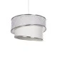 GloboStar® SONIA 203-0115 Μοντέρνο Κρεμαστό Φωτιστικό Καπέλο Μονόφωτο 1 x E27 IP20 Λευκό Ύφασμα με Ασημί Λεπτομέρεια -Μ30 x Π30 x Υ90 cm