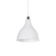 GloboStar® RADE 203-0126 Μοντέρνο Κρεμαστό Φωτιστικό Καμπάνα Μονόφωτο 1 x E27 IP20 Λευκό με Ασημί Πλαστικό - Μ17.5 x Π17.5 x Υ56cm