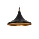 GloboStar® MARBLE 203-0099 Μοντέρνο Κρεμαστό Φωτιστικό Καμπάνα Μονόφωτο 1 x E27 IP20 Μαύρο & Χρυσό Πλαστικό - Μ30 x Π30 x Υ20cm
