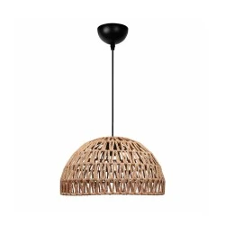 Boho Κρεμαστό Φωτιστικό Καμπάνα SAND Μονόφωτο 1 x E27 IP20 Μπεζ Σχοινί - Μ29 x Π29 x Υ16cm