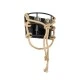 Vintage φωτιστικό τοίχου - απλίκα kelvo® BARBOSA με 2 ντουί E27 AC 220-240V IP20 μαύρο & μπεζ 30x16x20cm 01083