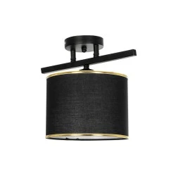 Vintage φωτιστικό οροφής μονόφωτο GLOWEN με ντουί E27 AC 220-240V IP20 μαύρο και χρυσό