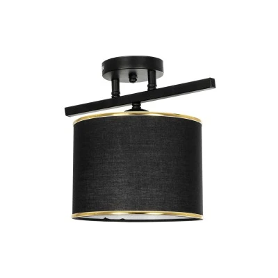 Vintage φωτιστικό οροφής μονόφωτο GLOWEN με ντουί E27 AC 220-240V IP20 μαύρο και χρυσό
