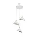 GloboStar® RIVE 203-0142 Μοντέρνο Κρεμαστό Φωτιστικό Καμπάνα Τρίφωτο 3 x E27 IP20 Λευκό με Χρυσό Πλαστικό - Μ45 x Π45 x Υ80cm