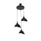 GloboStar® RIVE 203-0144 Vintage Κρεμαστό Φωτιστικό Καμπάνα Τρίφωτο 3 x E27 IP20 Μαύρο με Χρυσό Πλαστικό - Μ45 x Π45 x Υ80cm