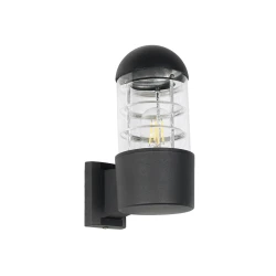 Φωτιστικό τοίχου απλίκα με ντουί 1 x E27 AC 220-240V IP20 σε μαύρο χρώμα μαύρο Μ11 x Π17 x Υ23cm
