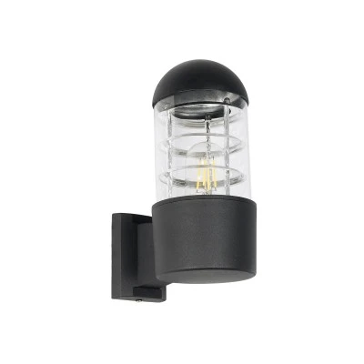 Φωτιστικό τοίχου απλίκα με ντουί 1 x E27 AC 220-240V IP20 σε μαύρο χρώμα μαύρο Μ11 x Π17 x Υ23cm