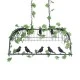GloboStar® NEST 01646 Vintage Κρεμαστό Φωτιστικό Φιγούρα Τρίφωτο 3 x E27 IP20 Μαύρο Μέταλλο με Πράσινο Πλαστικό - Μ85.5 x Π37.5 x Y38cm