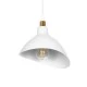 GloboStar® RIVE 203-0141 Μοντέρνο Κρεμαστό Φωτιστικό Καμπάνα Μονόφωτο 1 x E27 IP20 Λευκό με Χρυσό Πλαστικό - Μ22 x Π22 x Υ83cm