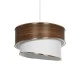 GloboStar® SONIA 203-0119 Μοντέρνο Κρεμαστό Φωτιστικό Καπέλο Μονόφωτο 1 x E27 IP20 Καφέ & Μπεζ Ύφασμα με Χρυσή Λεπτομέρεια - Μ30 x Π30 x Υ90 cm