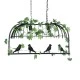 GloboStar® NEST 01643 Vintage Κρεμαστό Φωτιστικό Φιγούρα Δίφωτο 2 x E27 IP20 Μαύρο Μέταλλο με Πράσινο Πλαστικό - Μ73.6 x Π37.5 x Y38cm