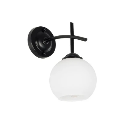 Φωτιστικό τοίχου απλίκα με ντουί 1 x E27 AC 220-240V IP20  μαύρο & λευκό Μ24 x Π15 x Υ27cm