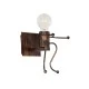 GloboStar® LITTLE MAN 01592 Μοντέρνο Φωτιστικό Τοίχου Απλίκα Μονόφωτο Καφέ Σκουριά Μεταλλικό Μ12 x Π19 x Υ17cm