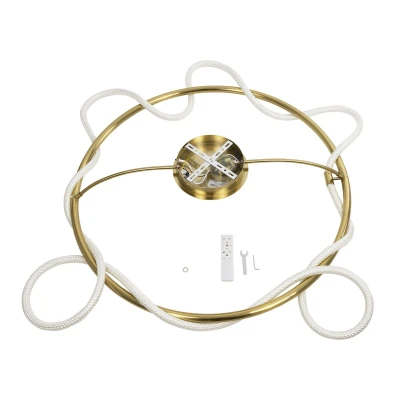 Φωτιστικό οροφής kelvo® GLOW LED 65W 6500lm 360° AC 220-240V IP20 ρυθμιζόμενο λευκό CCT με χειριστήριο 2700K-6000K dimmable χρυσό πλατίνα 100x100x30cm