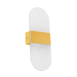 Μοντέρνα επιτοίχια απλίκα LED kelvo® RARE 5W 600lm 180° AC 220-240V IP20 ρυθμιζόμενο λευκό CCT με on/off 2700K/4500K/6000K χρυσό βούρτσας 10x4x27cm