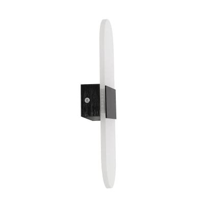 GLOBOSTAR® RARE 61337 Μοντέρνο Φωτιστικό Τοίχου - Απλίκα LED 5W 600lm 180° AC 220-240V IP20 Ρυθμιζόμενο Λευκό CCT με On/Off 2700K/4500K/6000K - Lumileds SMD Chip - Μαύρο Ματ - Μ10 x Π5 x Υ27.5cm - 3 Χρόνια Εγγύηση