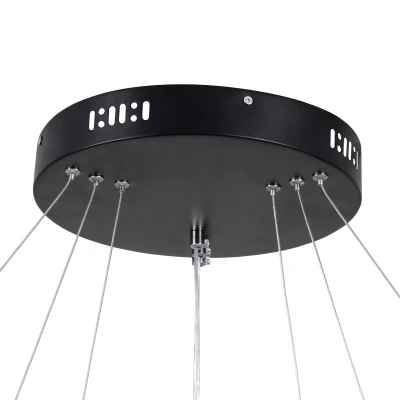 Κρεμαστό φωτιστικό οροφής LED kelvo® NEMESIS 120W 12000lm 180° AC 220-240V IP20 ρυθμιζόμενο λευκό CCT με χειριστήριο από 2700K έως 6000K ντιμαριζόμενο μαύρο ματ 80x80x80cm