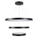 Κρεμαστό φωτιστικό οροφής LED kelvo® NEMESIS 120W 12000lm 180° AC 220-240V IP20 ρυθμιζόμενο λευκό CCT με χειριστήριο από 2700K έως 6000K ντιμαριζόμενο μαύρο ματ 80x80x80cm