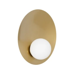 Επιτοίχια απλίκα kelvo® PLATO μονόφωτη με ντουί E14 AC 220-240V IP20 χρυσό & λευκό 40x15x38cm