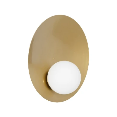 Επιτοίχια απλίκα kelvo® PLATO μονόφωτη με ντουί E14 AC 220-240V IP20 χρυσό & λευκό 40x15x38cm
