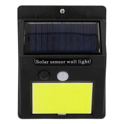 Αυτόνομο ηλιακό φωτιστικό LED COB 12W 1200lm ψυχρό φως 6000K με μπαταρία 1200mAh, φωτοβολταϊκό πάνελ &, αισθητήρα ημέρας-νύχτας-κίνησης IP65