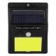 Αυτόνομο ηλιακό φωτιστικό LED COB 12W 1200lm ψυχρό φως 6000K με μπαταρία 1200mAh, φωτοβολταϊκό πάνελ &, αισθητήρα ημέρας-νύχτας-κίνησης IP65