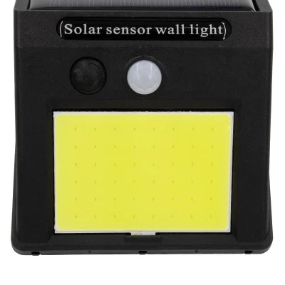 Αυτόνομο ηλιακό φωτιστικό LED COB 12W 1200lm ψυχρό φως 6000K με μπαταρία 1200mAh, φωτοβολταϊκό πάνελ &, αισθητήρα ημέρας-νύχτας-κίνησης IP65
