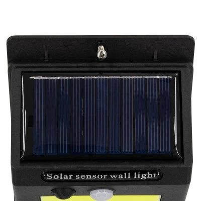 Αυτόνομο ηλιακό φωτιστικό LED COB 12W 1200lm ψυχρό φως 6000K με μπαταρία 1200mAh, φωτοβολταϊκό πάνελ &, αισθητήρα ημέρας-νύχτας-κίνησης IP65