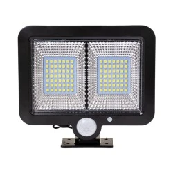 Ηλιακός προβολέας LED SMD 10W 260lm με ενσωματωμένη μπαταρία 1200mAh, φωτοβολταϊκό πάνελ και αισθητήρα ημέρας-νύχτας και κίνησης αδιάβροχος IP65 6000K ψυχρό φως