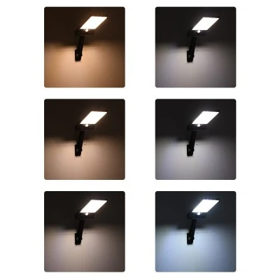 Ηλιακό φωτιστικό τοίχου LED 4.5W 550lm με μπαταρία Li-ion 2200mAh, φωτοβολταϊκό πάνελ με ρυθμιζόμενη βάση στήριξης & αισθητήρα ημέρας-νύχτας-κίνησης IP56