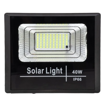 Αυτόνομος ηλιακός προβολέας LED SMD 40W ψυχρό φως 6000K 3200lm με μπαταρία 5000mAh, φωτοβολταϊκό πάνελ με αισθητήρα ημέρας-νύχτας IP66