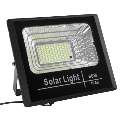 Αυτόνομος ηλιακός προβολέας LED SMD 60W ψυχρό φως 6000K 4800lm με μπαταρία 10000mAh, φωτοβολταϊκό πάνελ με αισθητήρα ημέρας-νύχτας IP66