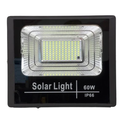 Αυτόνομος ηλιακός προβολέας LED SMD 60W ψυχρό φως 6000K 4800lm με μπαταρία 10000mAh, φωτοβολταϊκό πάνελ με αισθητήρα ημέρας-νύχτας IP66