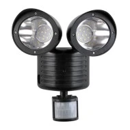 Αυτόνομο ηλιακό φωτιστικό LED SMD 10W ψυχρό λευκό 6000K 150lm μαύρο με ενσωματωμένη μπαταρία 1200mAh, φωτοβολταϊκό πάνελ & αισθητήρα ημέρας-νύχτας-κίνησης IP54