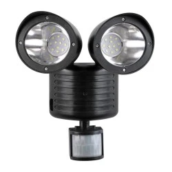 Αυτόνομο ηλιακό φωτιστικό LED SMD 10W ψυχρό λευκό 6000K 150lm μαύρο με ενσωματωμένη μπαταρία 1200mAh, φωτοβολταϊκό πάνελ & αισθητήρα ημέρας-νύχτας-κίνησης IP54
