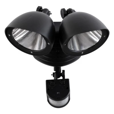 Μαύρο αυτόνομο ηλιακό φωτιστικό LED SMD 10W 150lm με ενσωματωμένη μπαταρία 1200mAh φωτοβολταϊκό πάνελ αισθητήρα ημέρας νύχτας και PIR αισθητήρα κίνησης αδιάβροχο IP54 ψυχρό λευκό 6000K