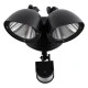 Μαύρο αυτόνομο ηλιακό φωτιστικό LED SMD 10W 150lm με ενσωματωμένη μπαταρία 1200mAh φωτοβολταϊκό πάνελ αισθητήρα ημέρας νύχτας και PIR αισθητήρα κίνησης αδιάβροχο IP54 ψυχρό λευκό 6000K