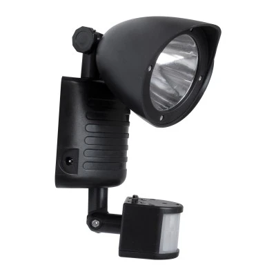 Μαύρο αυτόνομο ηλιακό φωτιστικό LED SMD 10W 150lm με ενσωματωμένη μπαταρία 1200mAh φωτοβολταϊκό πάνελ αισθητήρα ημέρας νύχτας και PIR αισθητήρα κίνησης αδιάβροχο IP54 ψυχρό λευκό 6000K