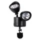 Μαύρο αυτόνομο ηλιακό φωτιστικό LED SMD 10W 150lm με ενσωματωμένη μπαταρία 1200mAh φωτοβολταϊκό πάνελ αισθητήρα ημέρας νύχτας και PIR αισθητήρα κίνησης αδιάβροχο IP54 ψυχρό λευκό 6000K