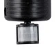 Μαύρο αυτόνομο ηλιακό φωτιστικό LED SMD 10W 150lm με ενσωματωμένη μπαταρία 1200mAh φωτοβολταϊκό πάνελ αισθητήρα ημέρας νύχτας και PIR αισθητήρα κίνησης αδιάβροχο IP54 ψυχρό λευκό 6000K