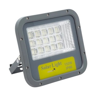 Αυτόνομος ηλιακός προβολέας LED 150W 15000lm ψυχρό φως με μπαταρία 15000mAh & φωτοβολταϊκό πάνελ με αισθητήρα ημέρας-νύχτας  IP66