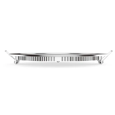 Led slim panel νίκελ ματ στρογγυλό χωνευτό 18W 230V θερμό φως 3000k δέσμης 120° 1400lm