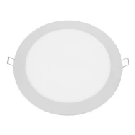 Led slim panel λευκό στρογγυλό χωνευτό 18W 230V θερμό λευκό φως 3000k δέσμης 120° 1400lm Φ225