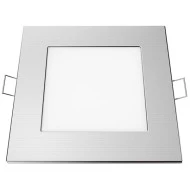 Led slim panel νίκελ ματ τετράγωνο χωνευτό 6W 230V θερμό φως 3000k δέσμης 120° 400lm