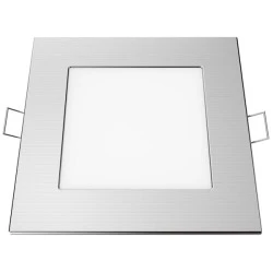 Led slim panel νίκελ ματ τετράγωνο χωνευτό 6W 230V θερμό φως 3000k δέσμης 120° 400lm