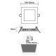 Led slim panel νίκελ ματ τετράγωνο χωνευτό 6W 230V θερμό φως 3000k δέσμης 120° 400lm