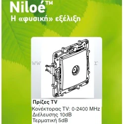 Πρίζα τηλεόρασης TV διέλευσης λευκή Legrand Niloe
