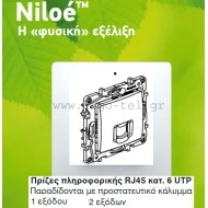 Πρίζα πληροφορικής RJ45 ΚΑΤ. 6UPT λευκή Legrand Niloe